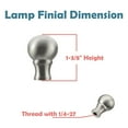 thumbnail image 4 of Aspen Creative 24018-22, Steel Lamp Finial in Brushed Nickel Finish, 1 3/8" H, 2 Pack, 4 of 7