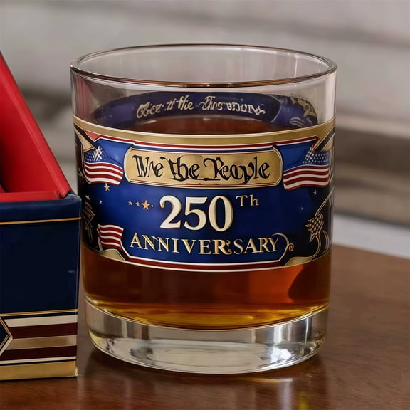 250th Anniversary Commemorative Glass Mug, America 250 Anniversary Heritage Glass Cup, Father's Day for Gifts (B)