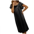 thumbnail image 4 of HomeGardon Nightgowns for Women,Summer Dresses Women's Solid Color Ice Silk Home Dress Nightdress, 4 of 5