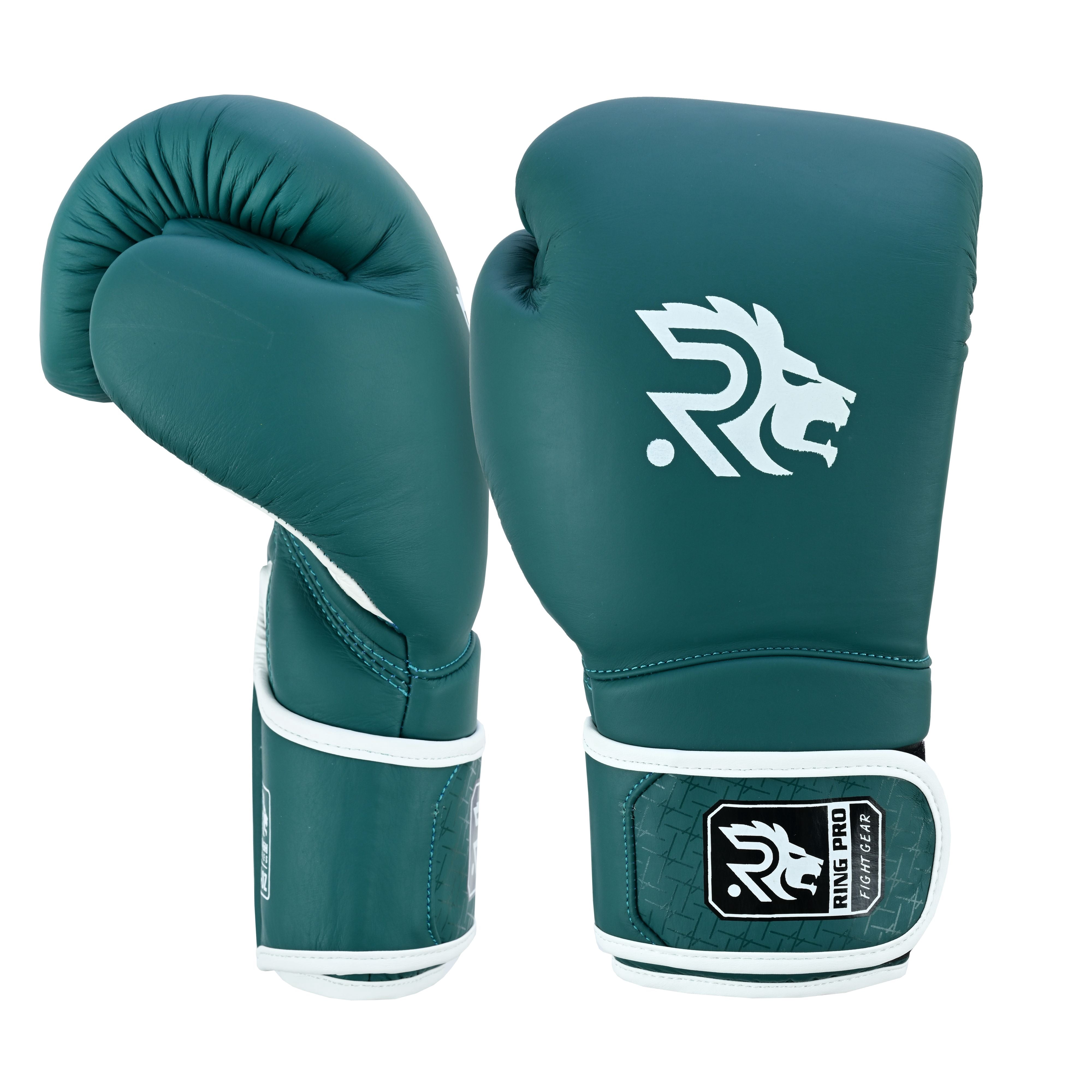 Ring Pro Sports Smash Series Boxing Glove Made of Matte Cowhide Leather for Boxing & MMA - Green 10 oz
