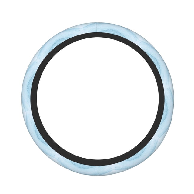 Fotbe Light Blue Marble Funda para Volante Universal de 15 pulgadas, Accesorios para Auto para Hombre y Mujer, Protector de Volante Cómodo para SUV y Sedán