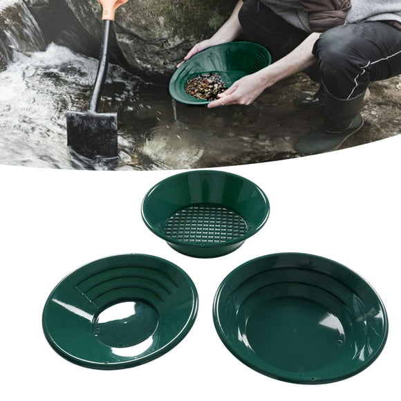 Gold Prospecting Pan, Gold Panning Kit ABS Material 14 and 15 Inch Pans Green for Outdoor Extraction