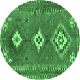 thumbnail image 1 of Ahgly Company Indoor Round Oriental Emerald Green Traditional Area Rugs, 5' Round, 1 of 4