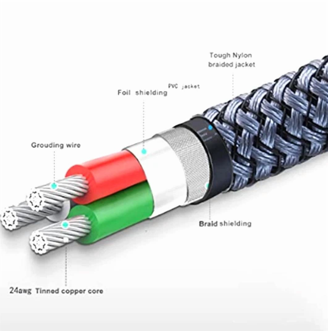 KLYNE- 30Cm Portable Audio Cable 3.5Mm Male To 6.5Mm Male Guitar Computer Connect Cable