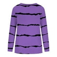 thumbnail image 5 of Babysbule Tops for Women Women's Casual Striped Sweatshirts Thermal Crewneck Long Sleeve T-Shirts Loose, 5 of 6
