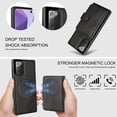 thumbnail image 4 of ELEHOLD Case for Samsung Galaxy Note 20, 2-in-1 Magnetic Shockproof Leather Wallet Flip Case Cover, Detachable Card Holder with Stand,Black, 4 of 5