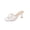 White, variant on Kitten Heels for Women Square Open Toe Heeled Mesh Mules with Bow Slip on Sandals Comfort Cute Daily Heels Brown 9.5