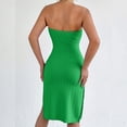 thumbnail image 4 of BUIGTTKLOP Womens Strapless Mini Dress Sleeveless Tube Side Slit Mesh Wedding Guest Cocktail Party Short Dresses, 4 of 6