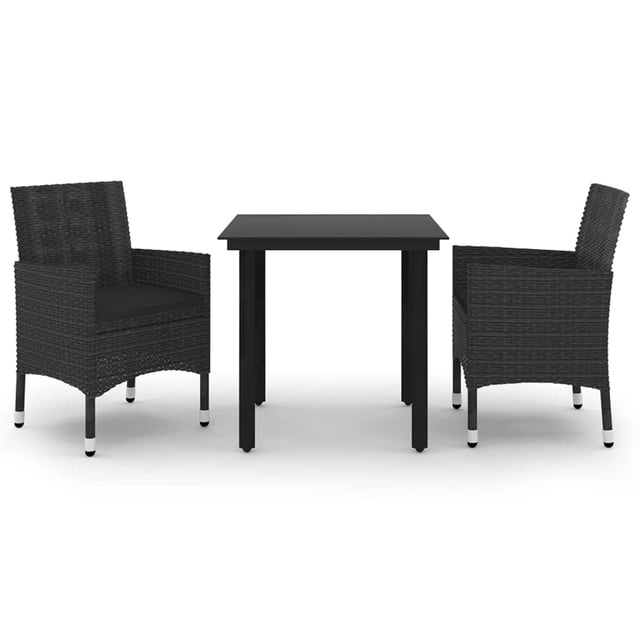 Juego de Comedor para Patio Casafoyer de 3 Piezas en Ratán Sintético con Cojines