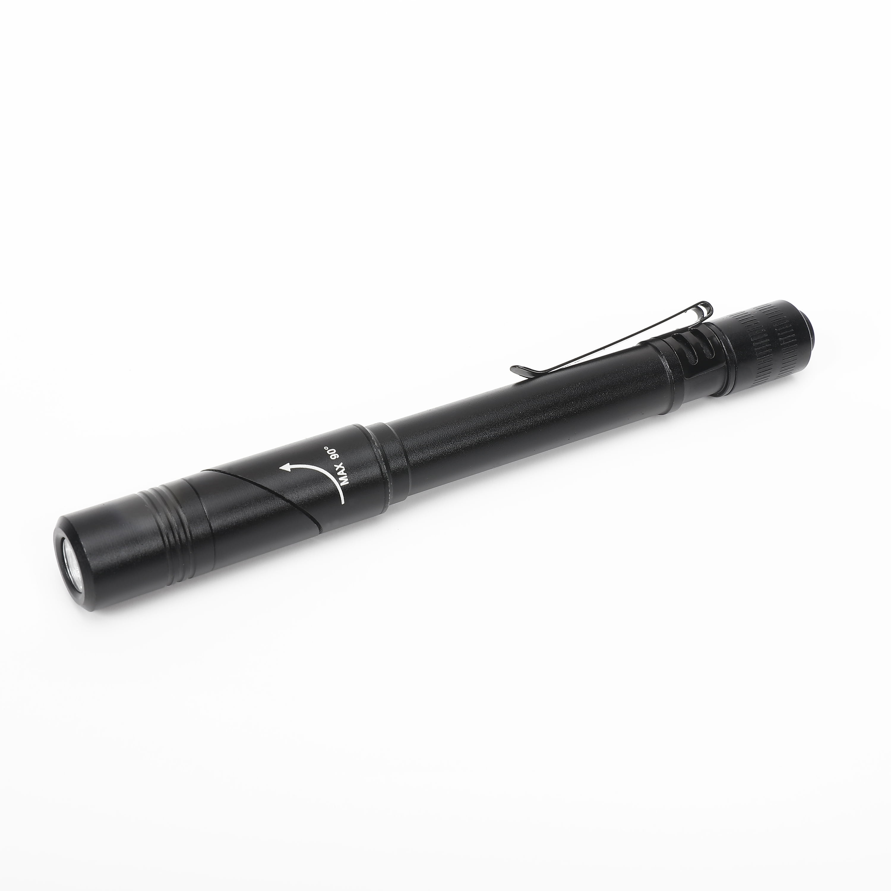 Aluminum Body Black Hyper Tough Swivel Head Led Pen Light With Pocket Clip 