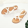 thumbnail image 4 of Ataiwee Women's Flat Slide Sandals - Casual Multiple Straps Criss Cross Thong Flat Summer Shoes., 4 of 7