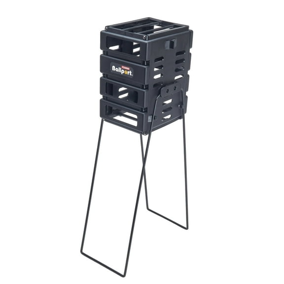Tourna Mini Ballport Tennis Ball Pick Up Hopper - Holds 36 Balls - Black