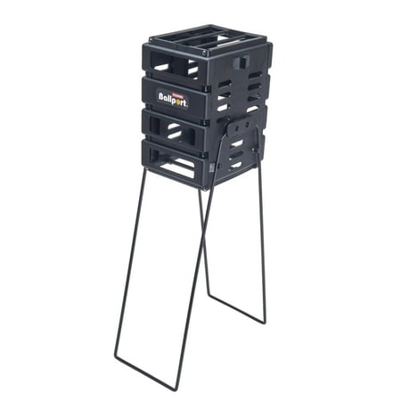 Tourna Mini Ballport Tennis Ball Pick Up Hopper - Holds 36 Balls - Black