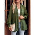 thumbnail image 6 of KelaJuan Women Fashion Cardigan Solid Color Jacquard Long Sleeve Open Front Coat Outerwear Spring Fall Loose Casual Tops, 6 of 6