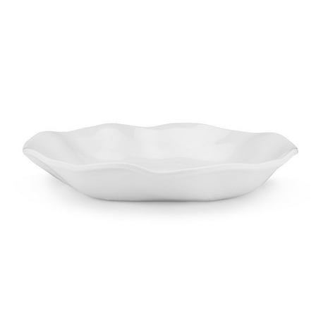 Ruffle White Melamine Round Dinner Bowl