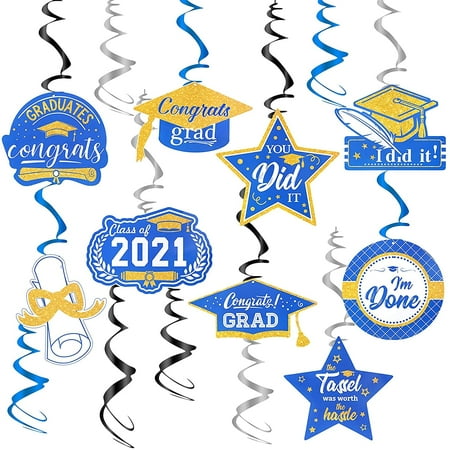 Graduation Decorations 2021 Blue and Gold Class of 2021 Graduation