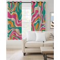 thumbnail image 2 of Colorful Moire Blackout Curtains for Bedroom/Living Room, Thermal Insulated Kitchen Curtains, Modern Geometric Abstract Art Grommet Darkening Window Treatment Drapes 42"x84"x2, 2 of 8