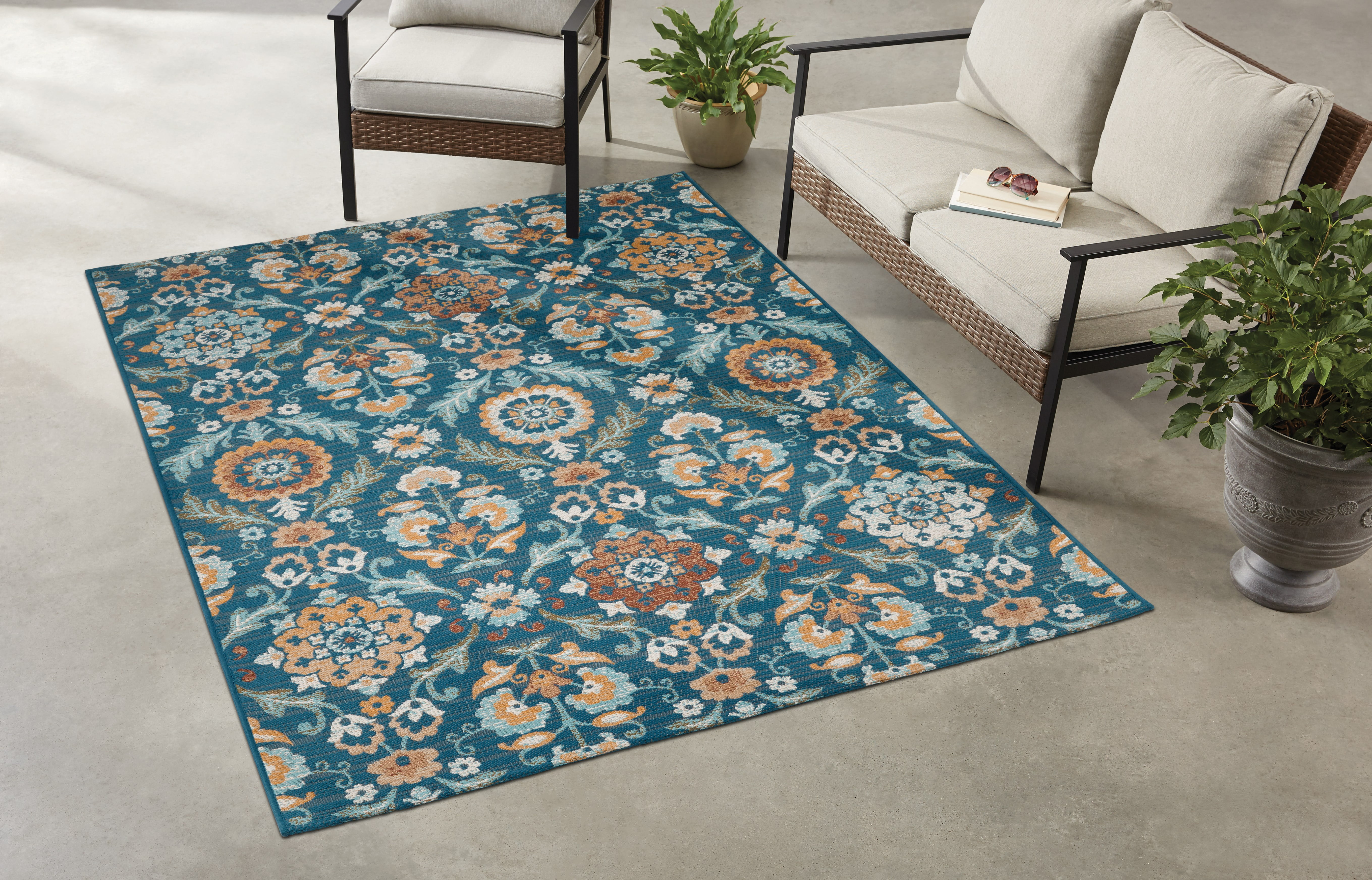 Mainstays 5' x 7' Multi Medallion Outdoor Rug