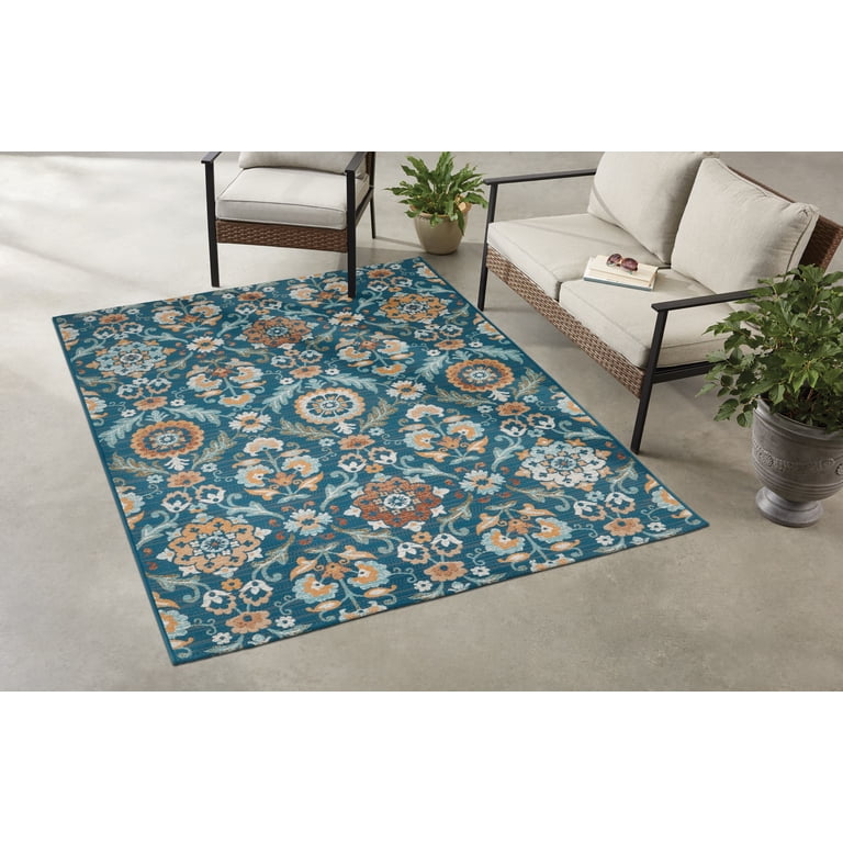 Mainstays Medallion Outdoor Rug, Multicolor, 5' x 7' - Walmart.com