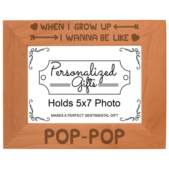ThisWear Grandson Granddaughter Gift Be Like Pop-Pop Wood Laser 5x7 Landscape Picture Frame