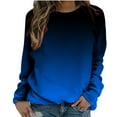 thumbnail image 2 of Workout Tops for Women Viikei Blouses for Women Fashion Casual,Womens Tops Casual Clearance,Women Long Sleeves Casual Gradient Printing Crewneck Pullover Sweatshirt Tunic Tops Blue XL, 2 of 4