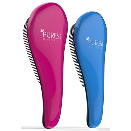 Purest Naturals Original Detangling Hair Brush Set - Best Detangler Wet (Best Natural Hair Brush)
