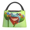 thumbnail image 1 of Fotbe Flying Frog On Branch Bolsa Térmica Portátil con Estampado, Bolsa de Entrega de Alimentos Aislada, Bolsa Reutilizable de Gran Capacidad para Comidas y Supermercado, 1 of 6