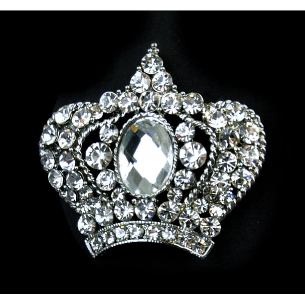 Belagio Enterprises 2 5 Rhinestone Brooch Crown 1 Each Walmart Com Walmart Com