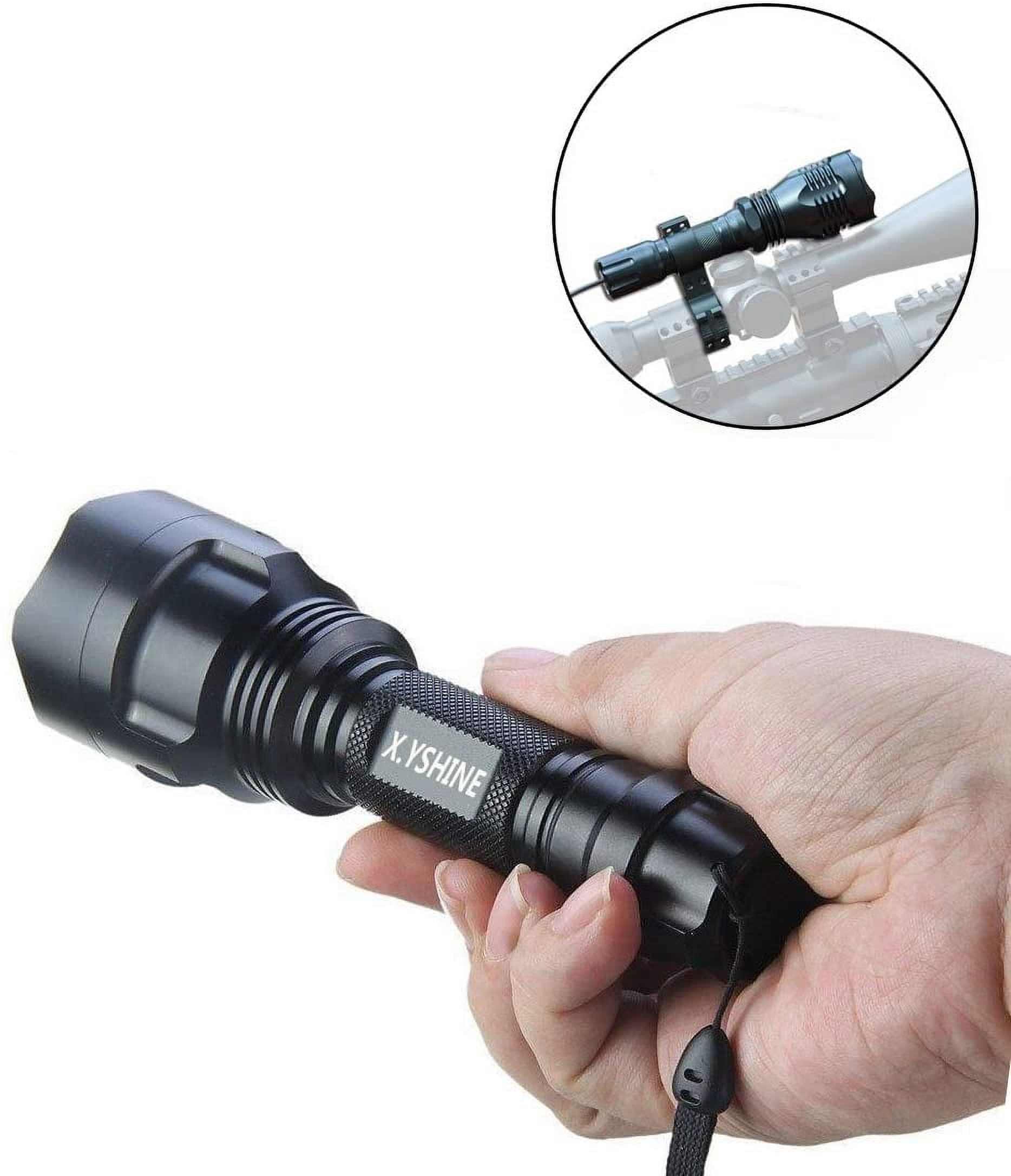 QJUHUNG High Power One Mode Red LED Flashlight,Powerful Single Mode Red Flashlight for Night Observation,Black