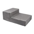 thumbnail image 2 of Dog Stairs 2 Step Pet Ramp Durable with Removable Washable Cover Dog Stairs Ramp Gray, 2 of 9