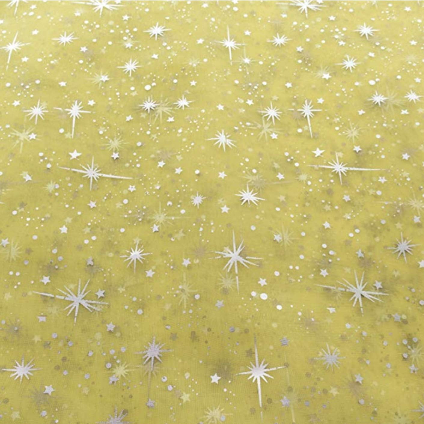 Star Bursts Sheer Organza Fabric by the 5, 10, 15 and 20 Yard Increment