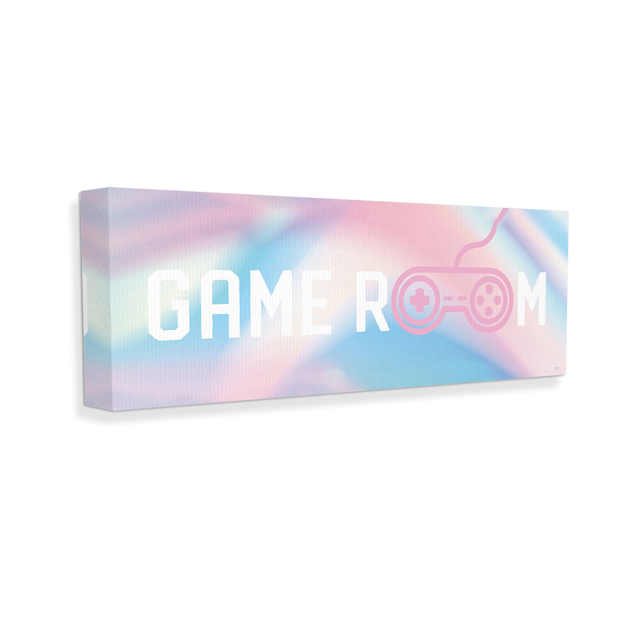 Stupell Industries Pastel Game Room Typography Painting Gallery Wrapped Canvas Art Print Wall Art, 24 x 10