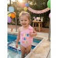 thumbnail image 6 of Cenuakty Kids Girl Swimsuits Letter Print Asymmetrical Bow Ruffles Sleeveless Swimwear for Toddler Bathing Suits Beachwear, 6 of 9
