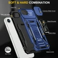 thumbnail image 6 of Dteck Case for iPhone 16e / iPhone 17e,Shockproof Rugged Case with Slide Camera Cover Rotated Ring Kickstand Military-Grade TPU+PC Back Phone Case for iPhone 16e/17e,Navyblue, 6 of 7
