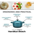 thumbnail image 6 of YANGLI 3-Quart Enameled Cast Iron Dutch Oven, Navy with Cream Interior Even Heat Distribution Easy-Grip Handles for Braising Roasting Stewing Bread Baking, 6 of 7