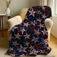 thumbnail image 6 of Yhmxh Patriotic Throw Blanket, Memorial Day Blankets Independence Day Fuzzy Plush Blanket, Flannel Bed Blanket USA Flag Red White Blue Stars 4th of July Throw Blanket for Couch Sofa Bed 30"x40", 6 of 6