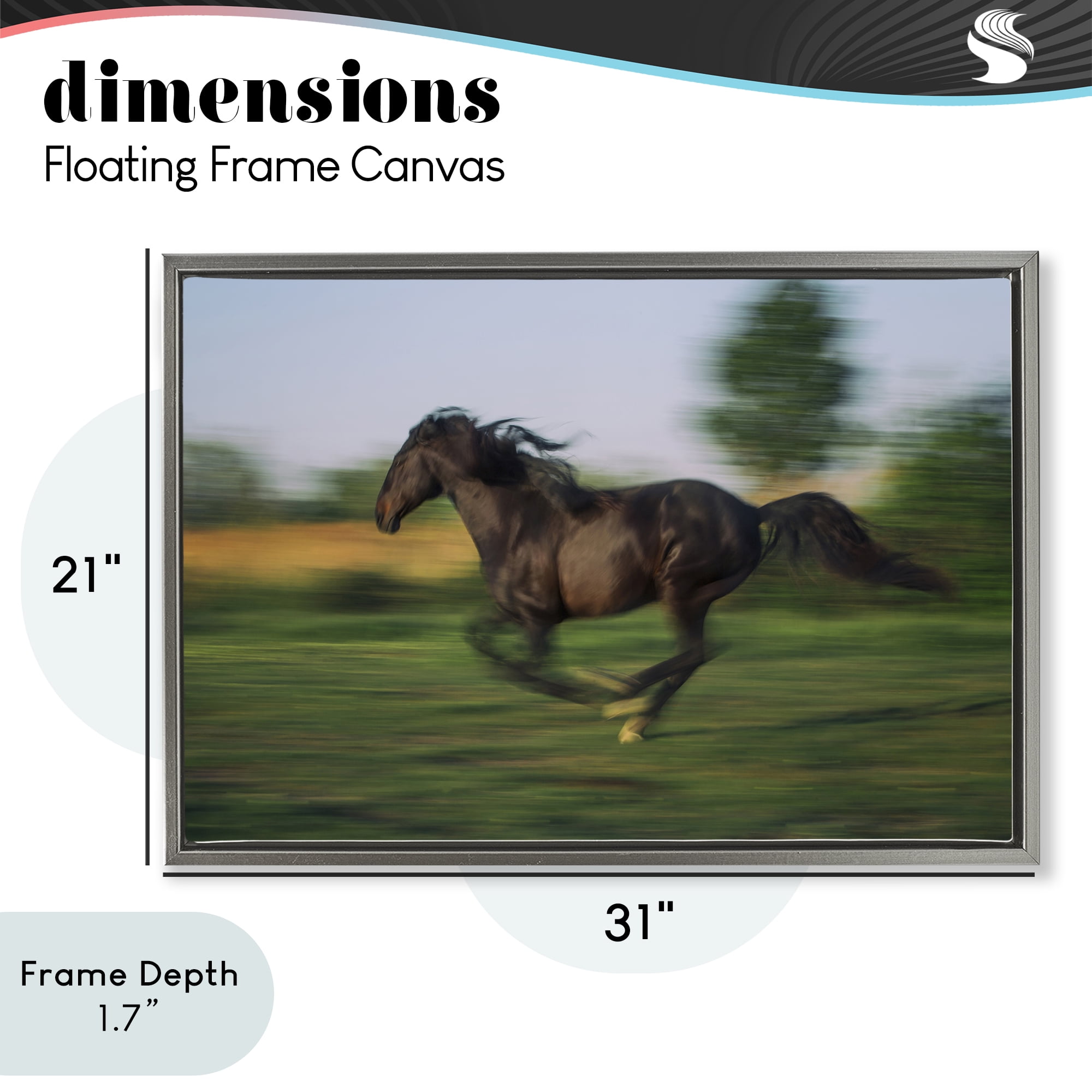 Stupell Industries Dashing Camargue Racehorse Gray Framed Floater Canvas Wall Art, design by Scott Stulberg