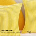 thumbnail image 4 of Deconovo Corduroy Fundas de cojines Juego de 4 – Machine Washable Home Decor for Sofa, Dormitorio | Light Yellow, 24x24 Inch, 4 of 7
