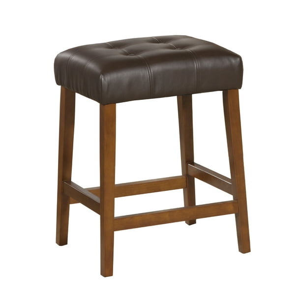 HomePop 24" Faux Leather Square Counter Stool, Multiple Colors
