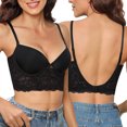 thumbnail image 2 of Sujetador push up de encaje sexy para mujer, sujetador con escote pronunciado, realce, sujetador profundo en forma de U, sin espalda, ropa interior de boda, lencería invisible sin costuras, 2 of 5