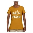 thumbnail image 2 of Wild Bobby, Faith Over Fear Psalm 118:6 White, Inspirational/Christian, Women Graphic Tee, Gold, 2XL, 2 of 3