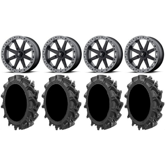 MSA Lok2 Beadlock 18" UTV Wheels 32" MotoHavok Tires Can-Am Maverick X3 / Honda Pioneer 1000 / Talon