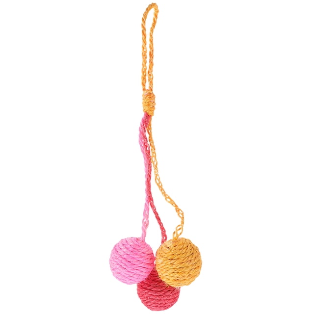 Miangastore Sisal Interactive Cat Toys Indoor Cats Multi Color Round Shape for Chewing Scratching 1Set 11.8X3.1X1.6in