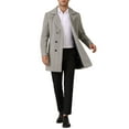thumbnail image 2 of INSPIRE CHIC Trench Coats for Men's Double Breasted Herringbone Notched Collar Winter Overcoats, 2 of 5