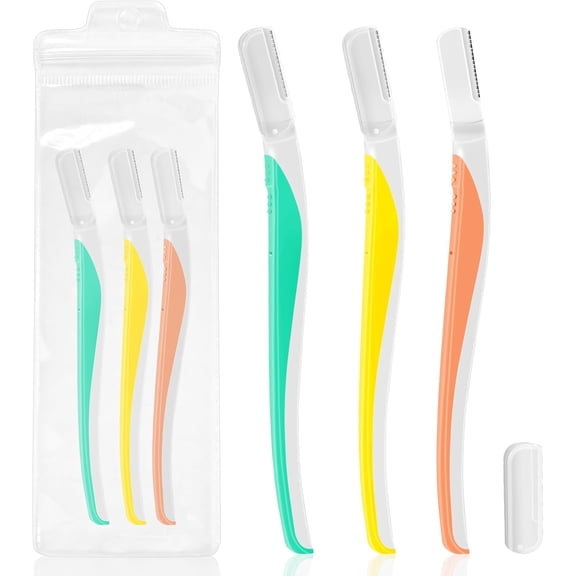 3Pcs Dermaplaning Tool Set - Facial & Eyebrow Razors for Women, Stainless Steel Face Exfoliation & Peach Fuzz Removal, Reusable Dermaplane Blades