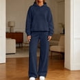 thumbnail image 5 of YFNNUP Womens 2 Piece Lounge Sweatsuit Fall Fashion Matching Sweat Sets Oversized Hoodies & Baggy Jogger Sweatpants Navy,L, 5 of 7
