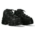 thumbnail image 2 of New Rock Boots WALL106-S25 Unisex Metallic Black Leather Platform Gothic Boots 40, 2 of 6