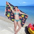 thumbnail image 6 of Coolnut Beach Towels Summer Fruits Fresh Pineapples Watermelon Slice Camping Towels Sand Free Beach Towel, 30"x60" Large Beach Towels Quick Dry Bath Travel Towels Pool Yoga Beach Mat for Men Women, 6 of 6