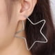 thumbnail image 3 of Stainless Steel Hoop Earrings with Black Gold Plated Design for Women - Lightweight Jewelry 56mm Silver Star Style, 3 of 5