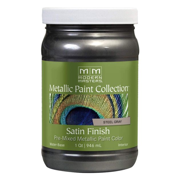 Qt Modern Masters Me244 Colección de pintura metálica gris acero Pintura metálica decorativa satinada a base de agua